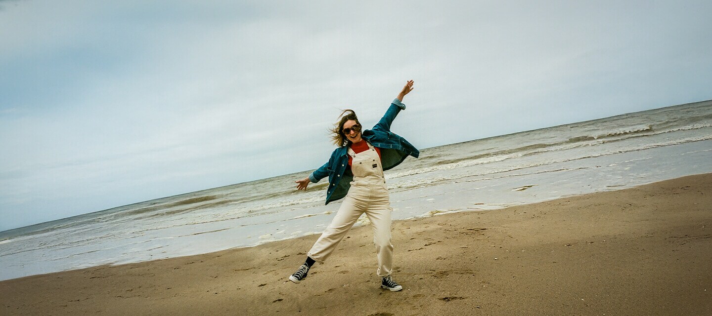 Happy women in the beach