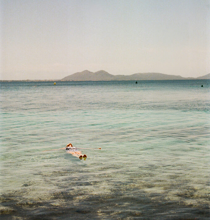 Women floationg in the sea